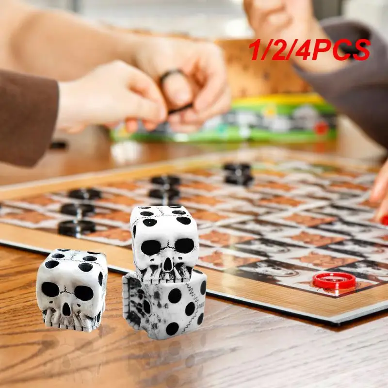 

1/2/4PCS Skull Dice 6-Sided Bone Unique Gift Gamer Great For Role Playing Board Game For Halloween