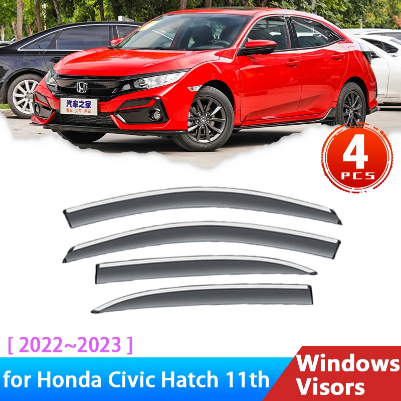 4х дефлекторы для хэтчбека Honda Civic 11th FE FL 2022 2023 аксессуары козырек боковых окон
