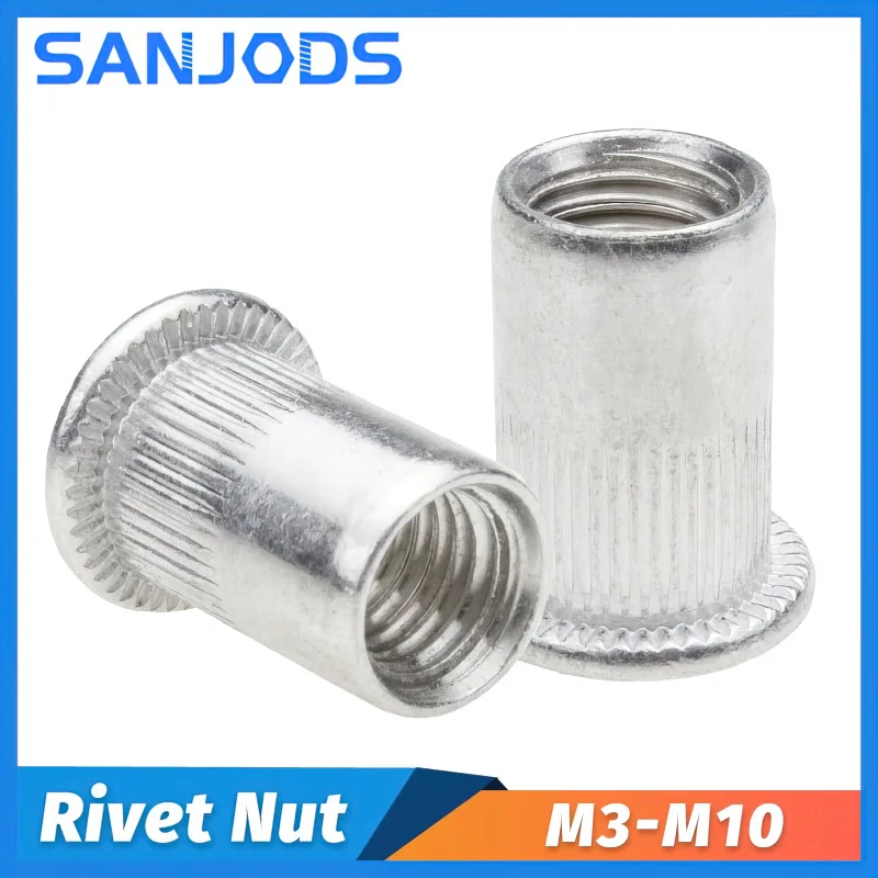 

30/50Pcs Rivet Nuts Aluminium Profile Flat Countersunk Head Rivnut Riveter Threaded Rivets Insert Nutsert M3 M4 M5 M6 M8 M10