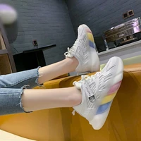 women sneakers 2021 woman colorful thick bottom chunky vulcanized female lace up sports shoes ladies casual platform flats
