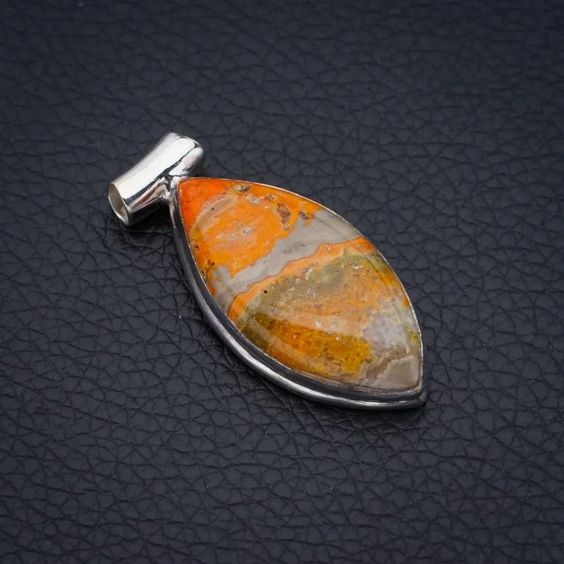 

StarGems Bumble Bee Jasper Handmade 925 Sterling Silver Pendant 1.5" F4512