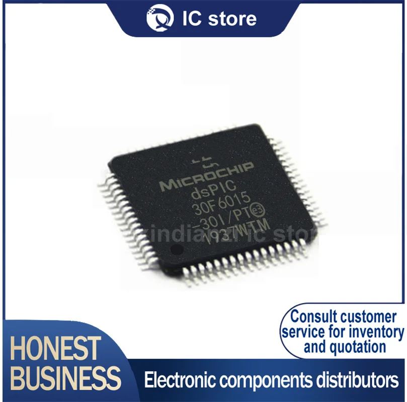 

The new and original DSPIC30F6015-30I/PT single chip microcomputer, chip QFP64