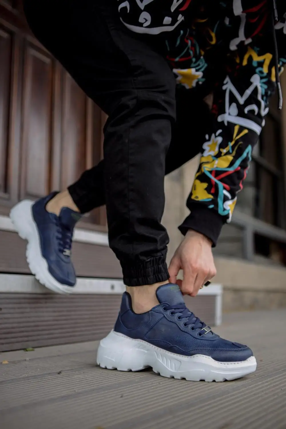 

Knack High Base Günlük Shoes Navy Blue Color Casual White High Bottom Summer spring Original Brand Model Stylish Fashion BağcıklıN75
