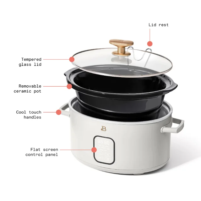 Beautiful 6 Quart Programmable Slow Cooker, White Icing by Drew Barrymore -  AliExpress