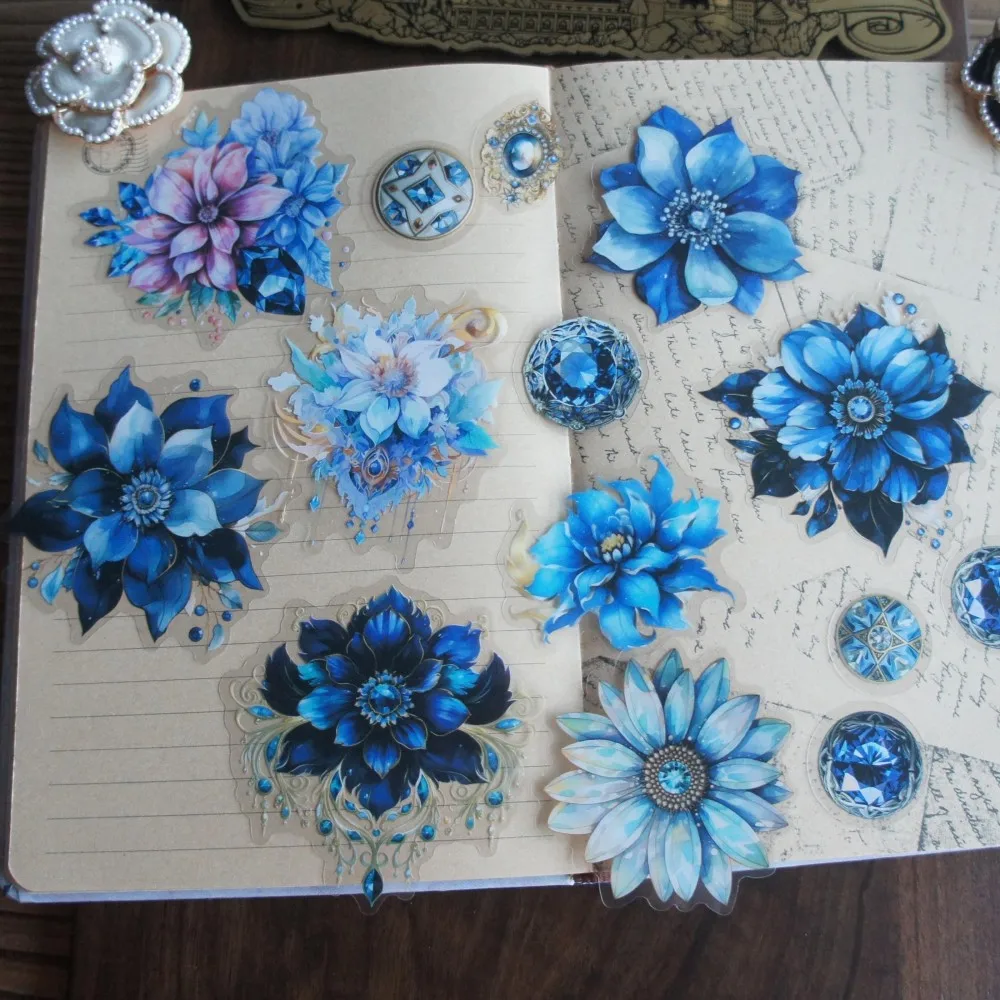 28 шт. цветы из кристаллов стиль драгоценных камней ПВХ наклейка скрапбукинг