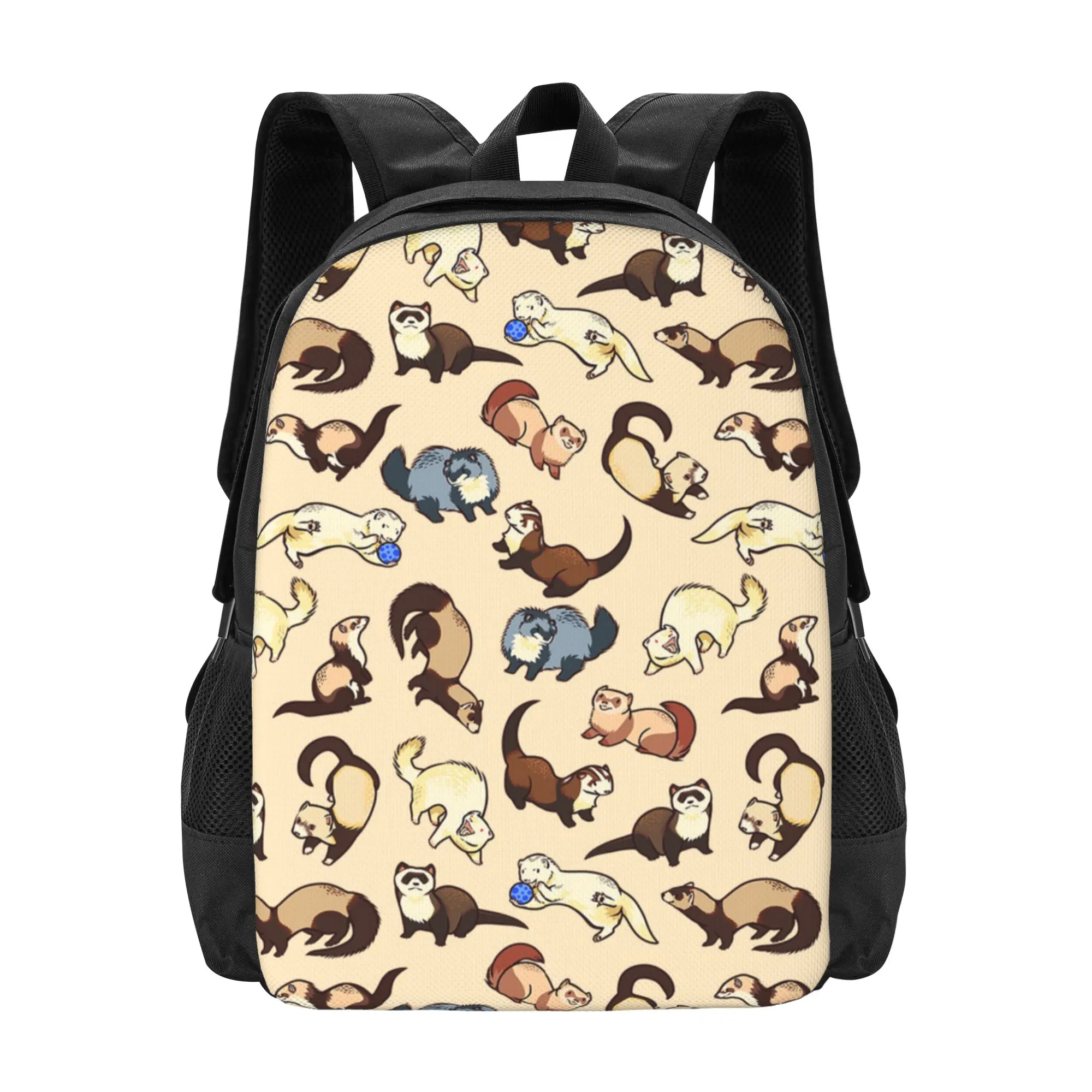 

Adorable Ferret Pattern Classic Basic Canvas School backpack Casual Daypack Office Backpack for Men Women