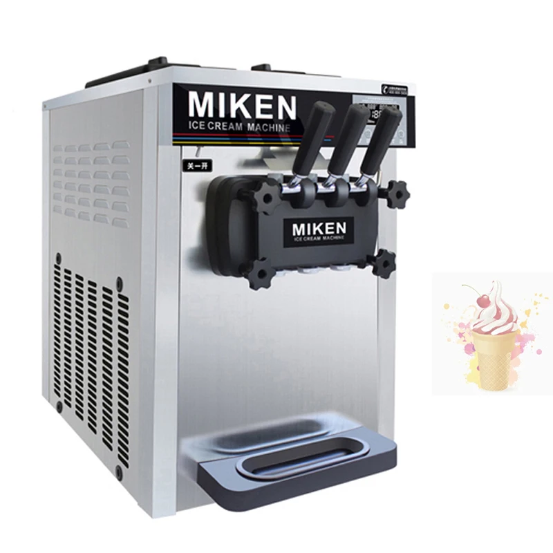 

Commercial Soft Serve Ice Cream Machine Electric Desktop 3 Flavors Ice Cream Makers Sweet Cone Vending Machine 1600W