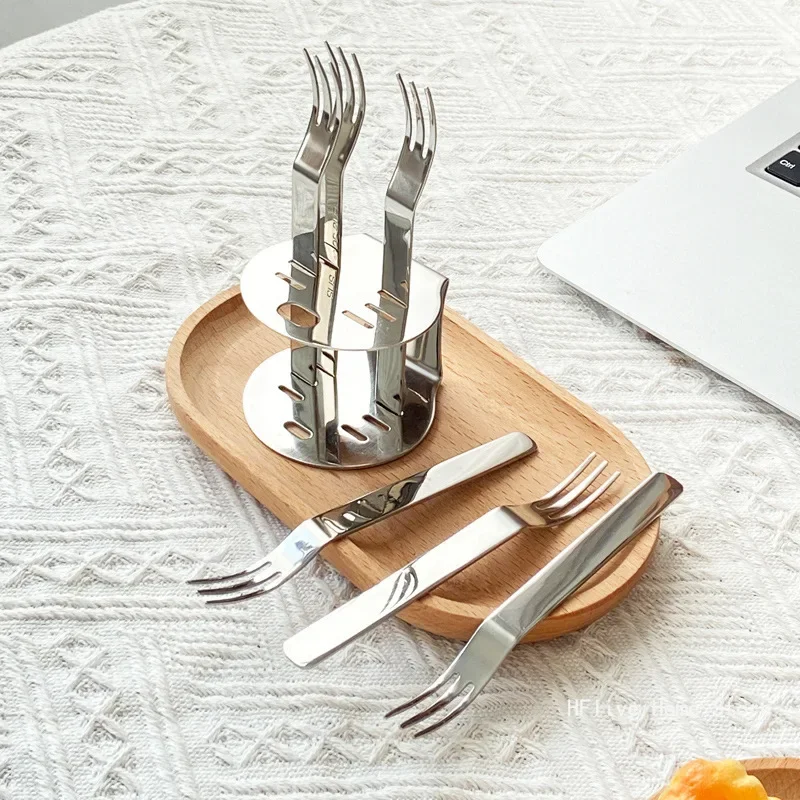 6 шт. набор вилок для кофе с подставкой мини-вилка торта десерта вечеринки