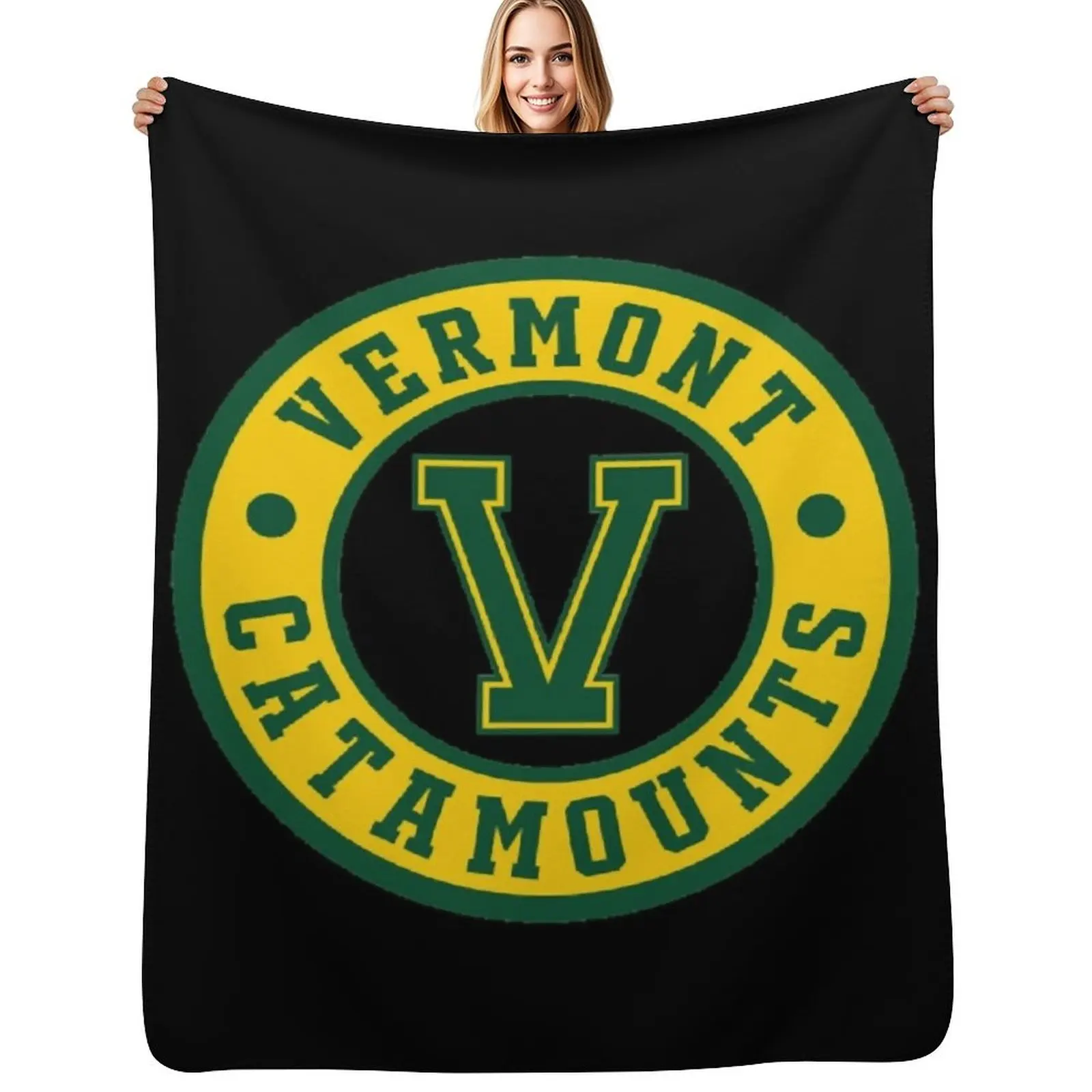 Фото Университет Вермонта - UVM - Плед Catamounts, всепогодный мягкий плед для дивана №1