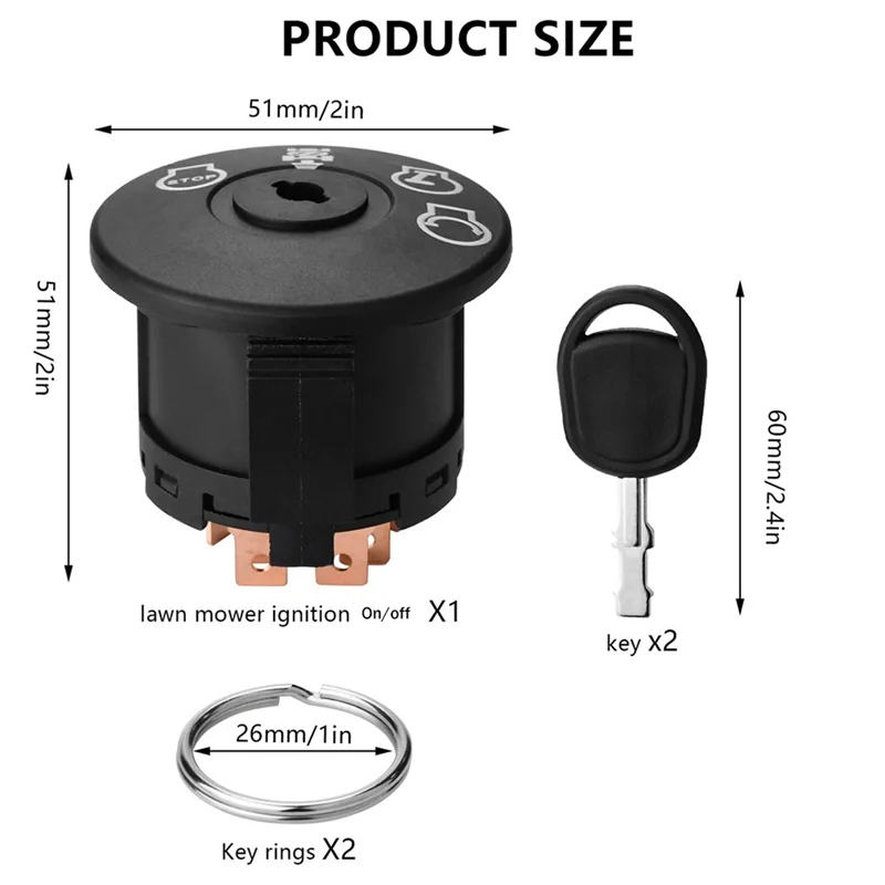 4-позиционный выключатель зажигания с ключом для езды на трактор газонокосилки