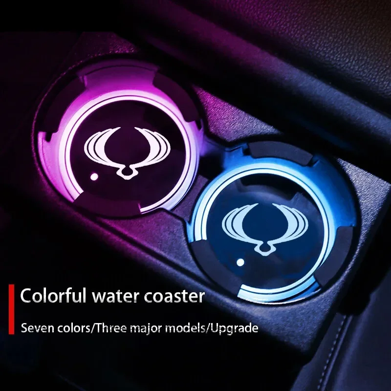 2 шт. светящийся автомобильный держатель для чашки светодиодный атмосферный