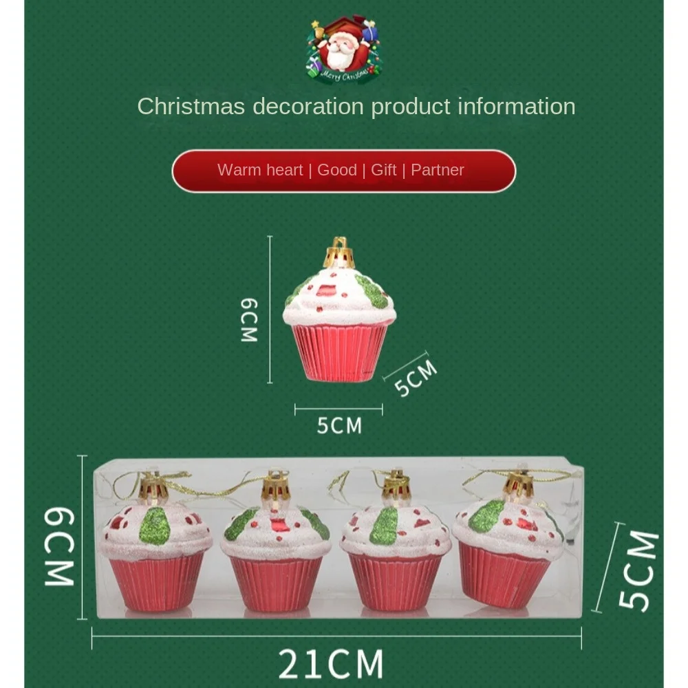 4 шт./коробка новогодние Пластиковые Подвески для украшения ёлки