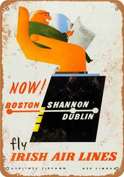 

Металлический жестяной знак, ирландские путешествия, воздушные линии, Декор, бар, паб, домашний винтажный Ретро постер