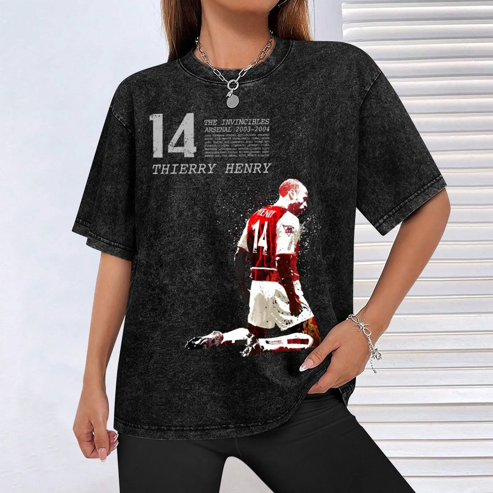 Мужская футболка Thierry Henry серый хлопок