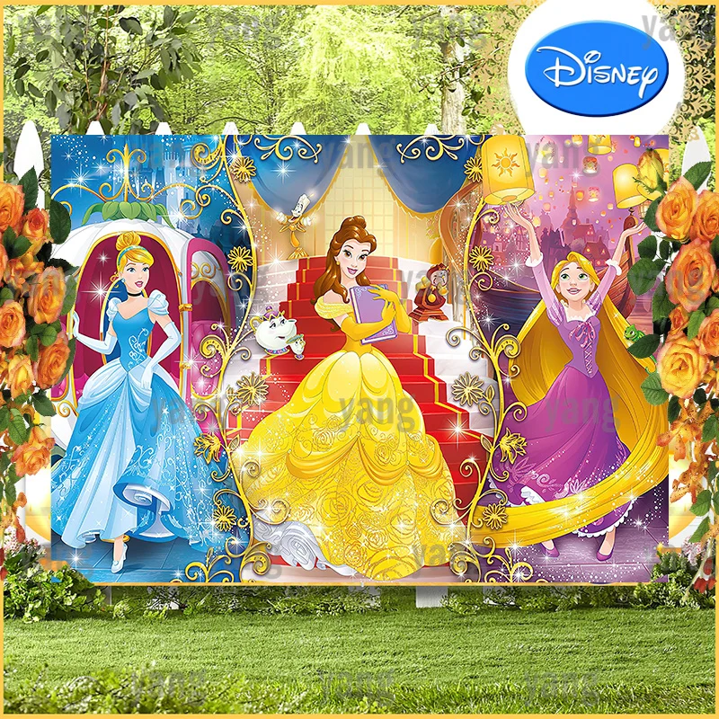 Disney Princess Sleeping Beauty Cinderella Rapunze Birthday Party Magic Castle Wedding Backdrop Background Decoration Shoot