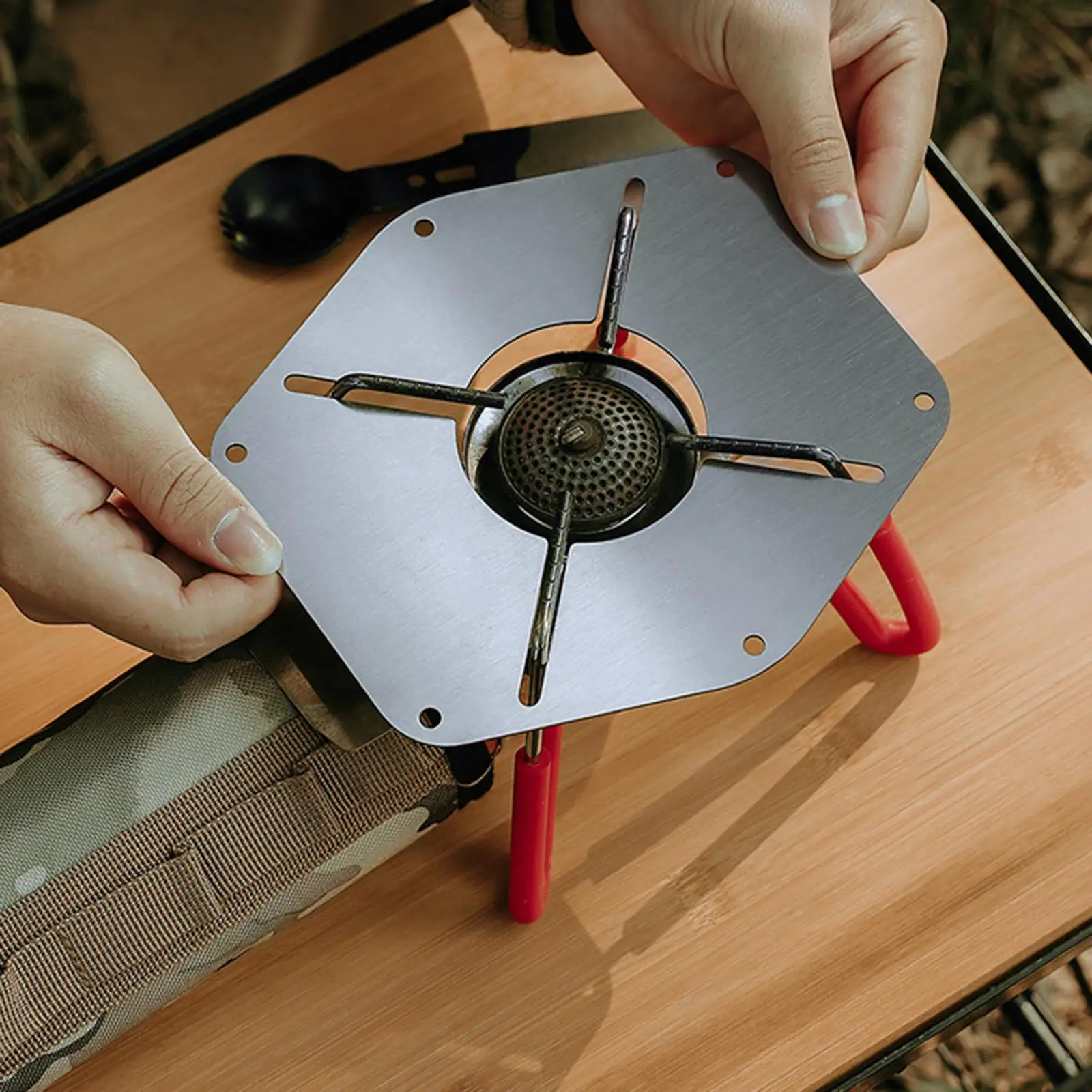 

Газовая плита из нержавеющей стали, портативная Тепловая перегородка для кемпинга и пикника, 10 горелок, отдельная передача