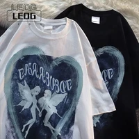 ledp couple cropped tops y2k tops cotton t shirts short sleeves street style hip hop half sleeves womens t shirts clothing
