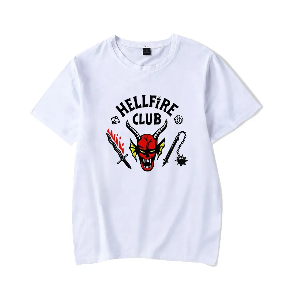 

Stranger Things 4 Summer 2022 Women Men Aesthetic Graphic Hellfire Club Cartoon Print Funny Daily Casual T-shirt Oversized Tops