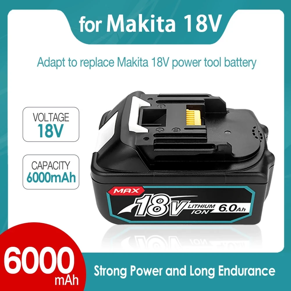 

Original Makita 18V 6000Mah 6.0Ah Rechargeable Power Tools Battery With LED 18650 Li-ion Replacement LXT BL1860B BL1860 BL1850