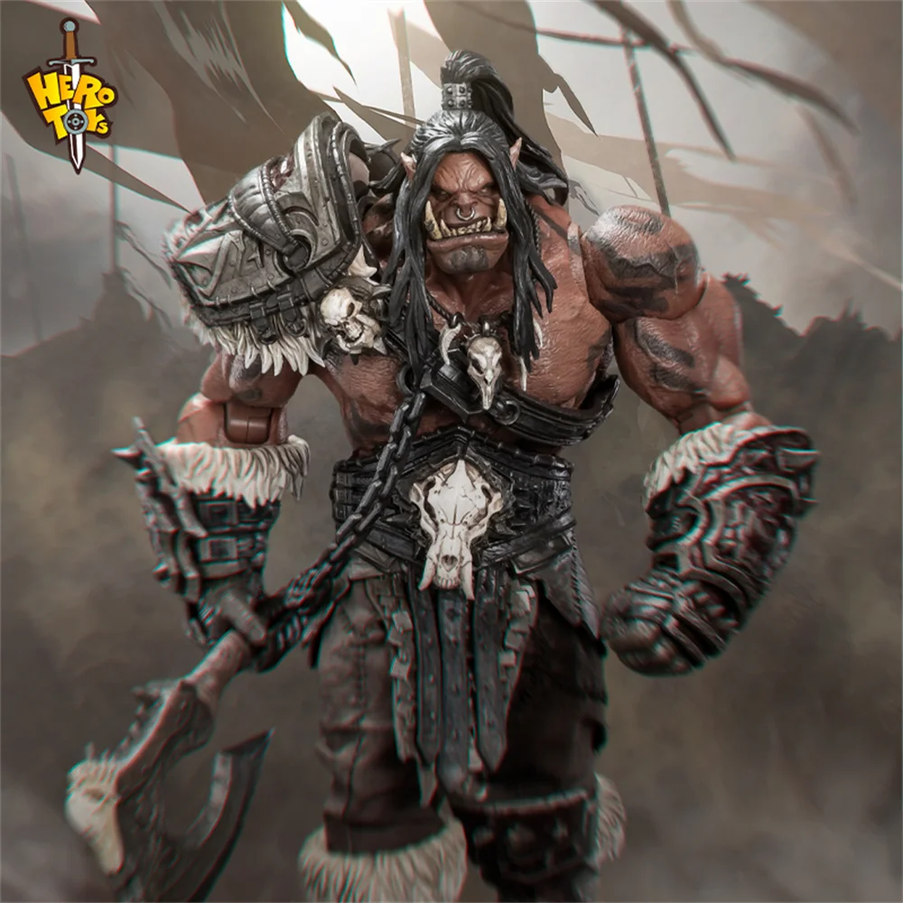 Фото В наличии Hero Toys масштаб 1/10 Horde War Song Chief Orc Warrior двуглавая резьба полный набор для 7-дюймовой модели экшн-фигурки №4
