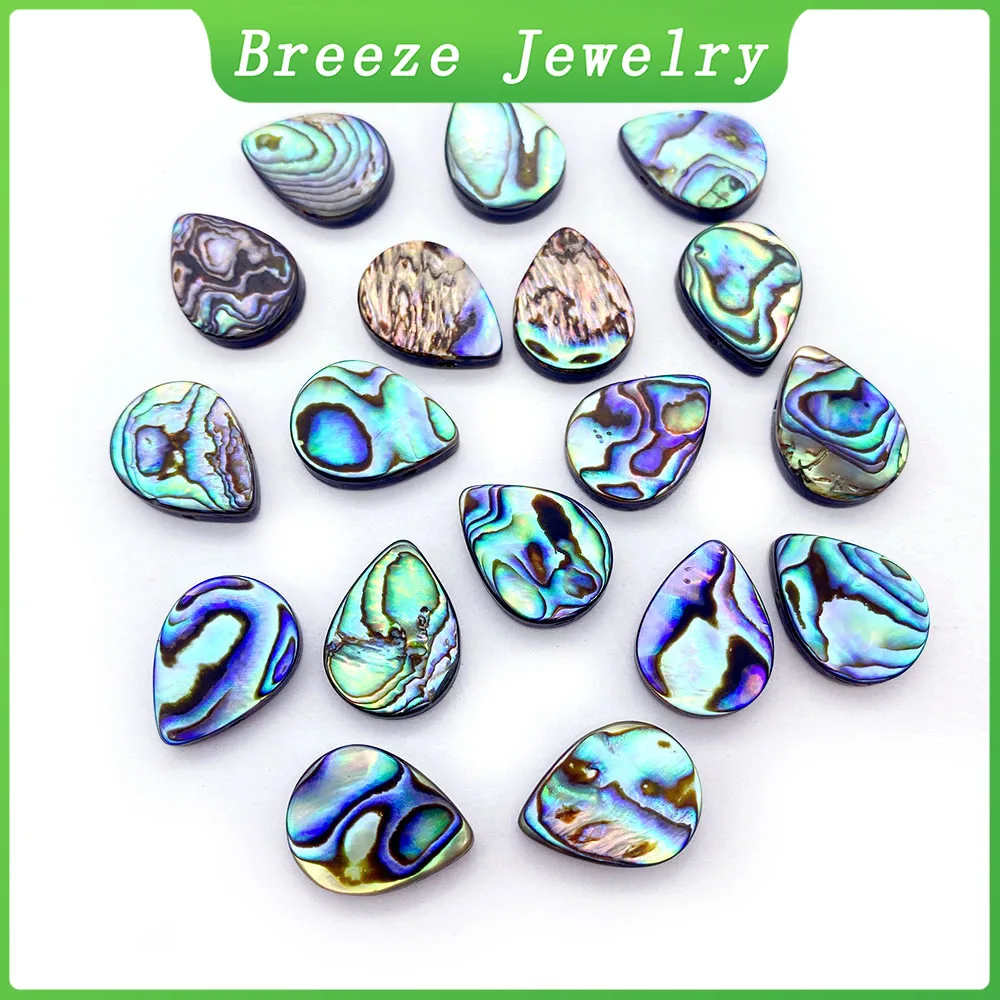 

5pcs Abalone Shell Beads Natural Horizontal Holes Drop Shaped Shell Loose Beads for Jewelry Making Necklace Accessories 8-18mm