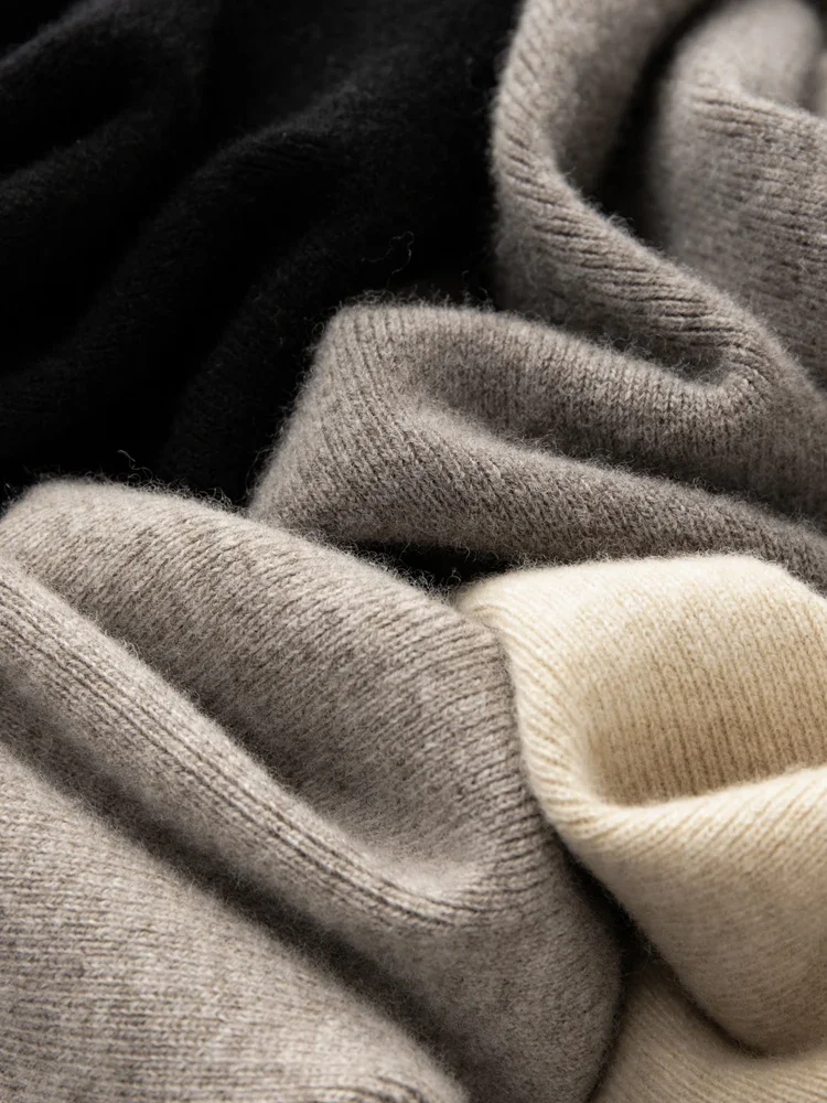 Женские свободные брюки из 100% шерсти с полной иглой в рубчик