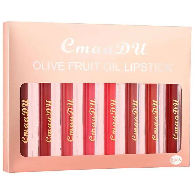 

Red Lipstick 8pcs Matte Liquid Lipsticks Lips Makeup Long Lasting Pigmented Lip Stain Long Wear Lip Gloss Make Up Gift Set