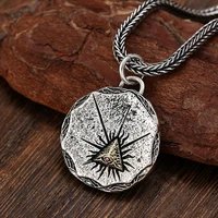 eye of god pendant necklace plated 925 silver jewelry personality retro old fashionable chain pendant hip hop style
