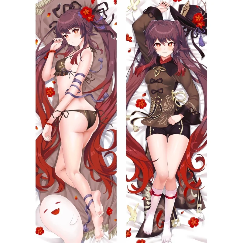 

60*180cm Genshin Impact Dakimakura Character Pillowcase Hugging Body Pillow Sexy Hutao Anime Game Pillows Otaku Pilow Cover