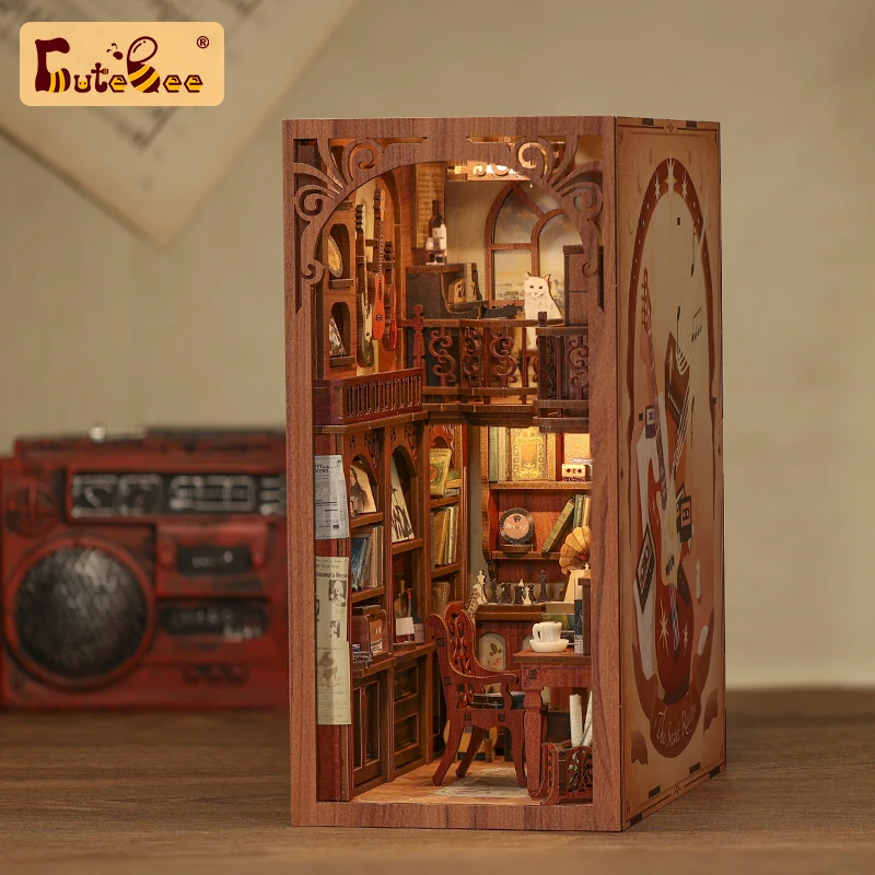CUTEBEE Book Nook Kit, миниатюрная книга для самостоятельной сборки, сенсорная детская мебель, подарок на день рождения (секретный ритм)