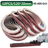 10pcs sanding belt 52020mm abrasive belts tool for wood soft metal grinding polishing tools 406080120240320400600 grit