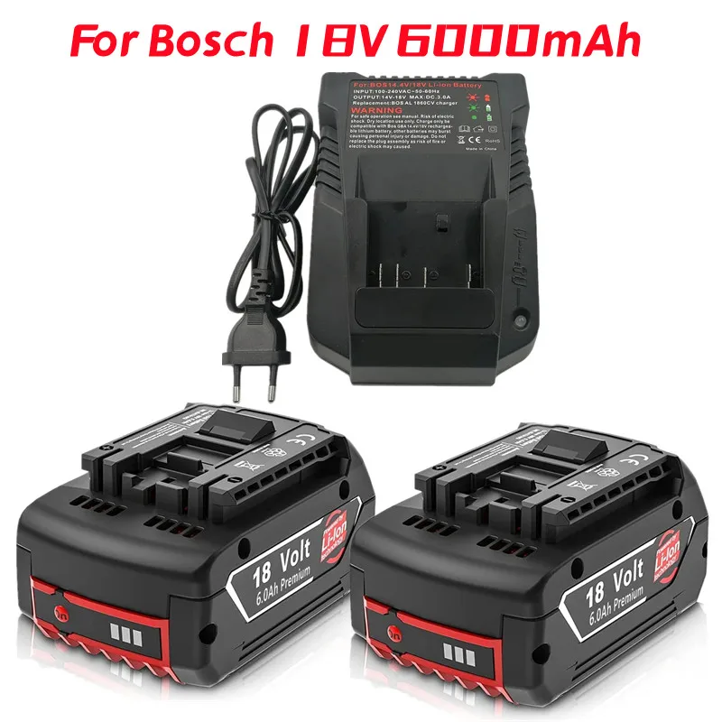 

18V 6000mAh Lithium Ion Battery for Bosch 18V BAT620 BAT622 BAT609 BAT618 BAT618G BAT619 BAT619G SKC181-202L Cordless Power Tool