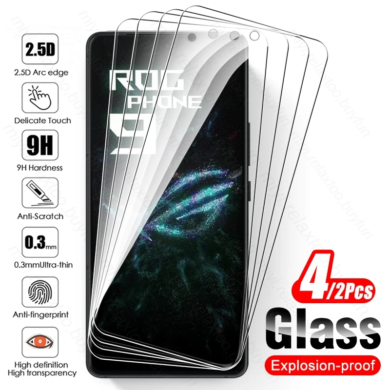 4/2 шт. 10D закаленное стекло для Asus ROG Phone 9 Pro 5G 9H Защитная пленка экрана ROGPhone 9Pro