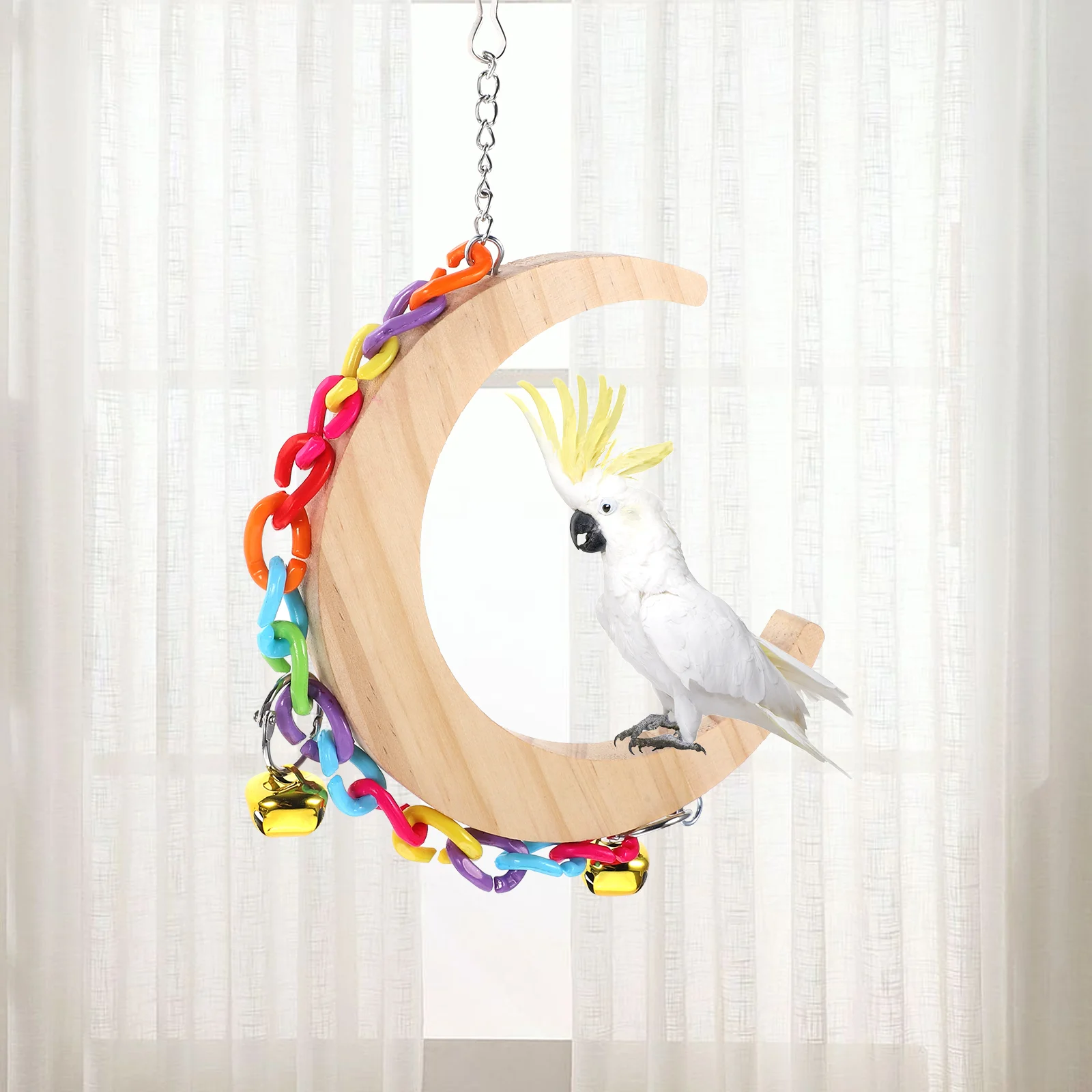 

Parakeet Stand Swing Bird Parrot Swing Toy Bird Moon Swing Parrot Standing Swing