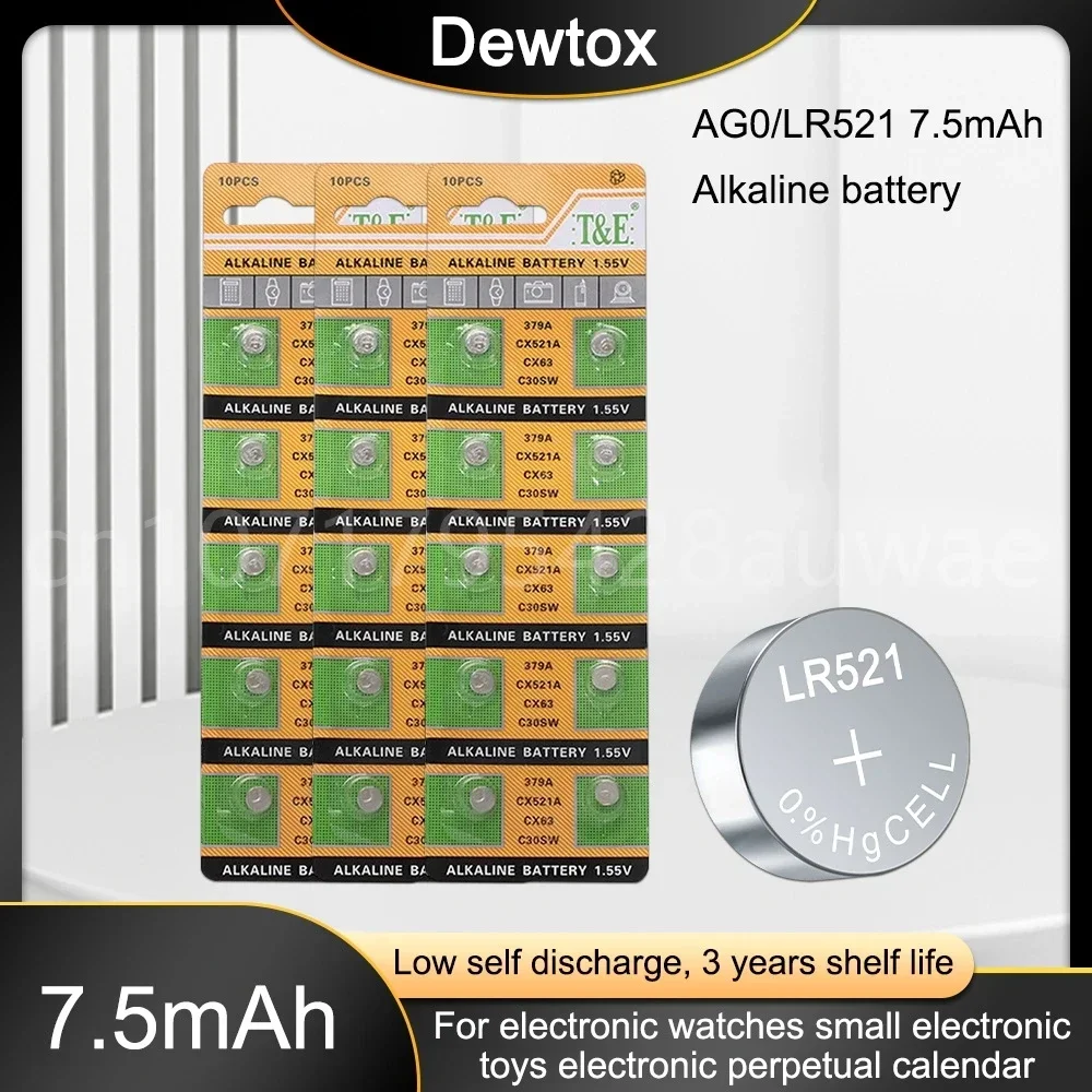 50-200 шт. 1 55 В AG0 аккумулятор LR69 LR521 379A SR521SW D379 V379 SR63 щелочные батарейки кнопочный для