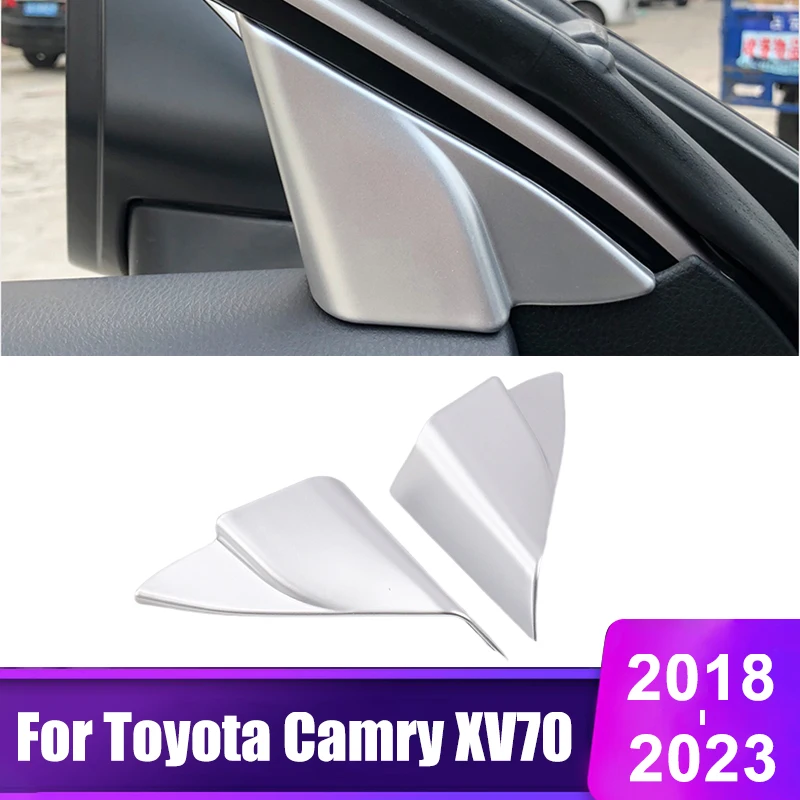 

For Toyota Camry 70 XV70 2018 2019 2020 2021 2022 2023 Hybrid Front Door Triangle A Pillar Trim Cover Sticker Accessories