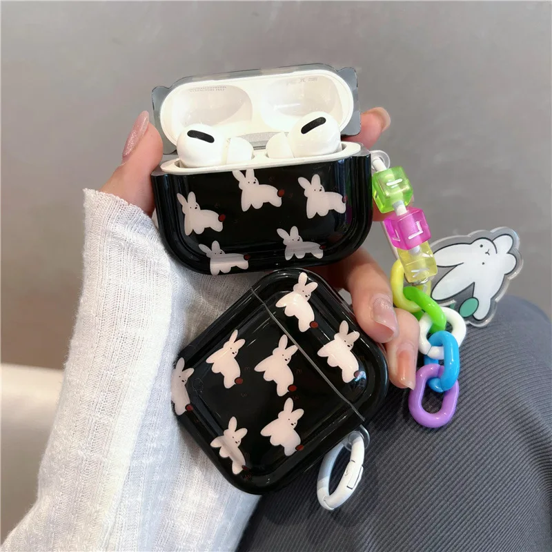 

Наушники «много кроликов» черного цвета с подвеской для Apple Airpods Pro 3