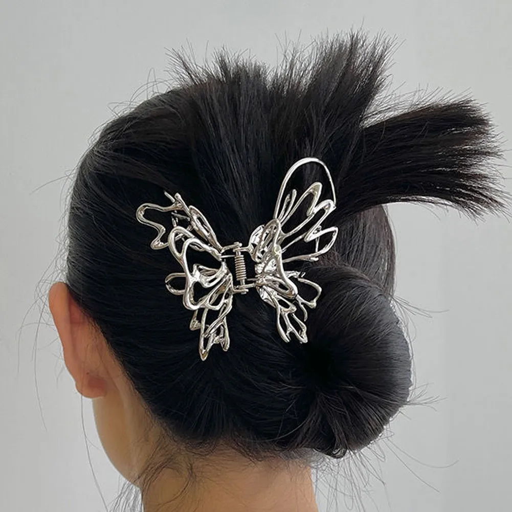 

2022 New Korean Style Cold Wind Butterfly Hairpin Metal Wind Grab Clip Hairpin Shark Clip Ladies Girl All-match Hair Accessories