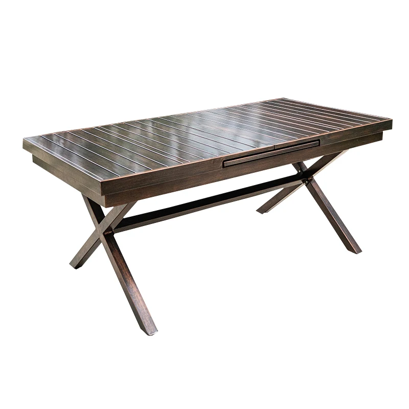 

HXL Outdoor Desk-Chair Combination Outdoor Terrace Waterproof Outdoor Garden Courtyard Aluminum Table and Chair