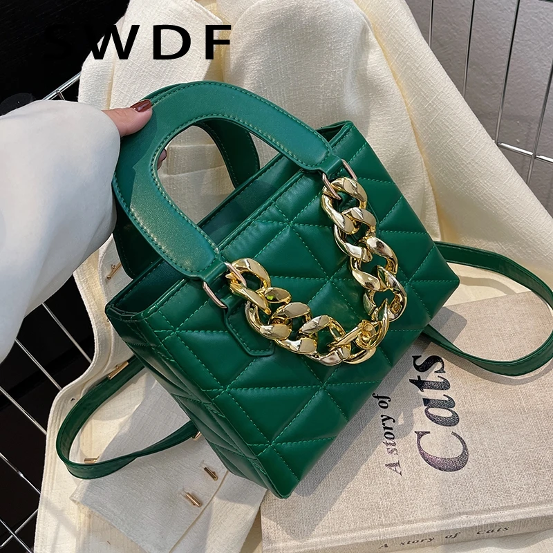 

Korean Small PU Leather Shoulder Bag 2022 In Trendy Branded Women's Designer Handbag Luxury Quilted Crossbody Bags Kawaii Totes