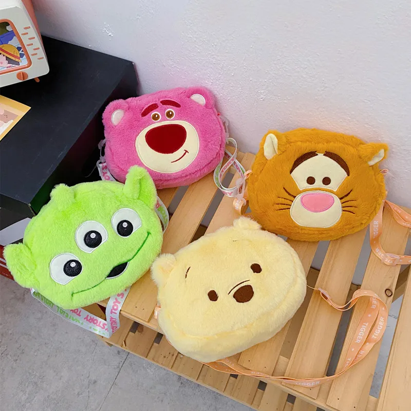 

Disney Kawaii Anime Cartoon Stitch Lots-O'-Huggin' Bear Turning Red Plush Toy Bag Shoulder Messenger Storage Bag Baby Cute Gift