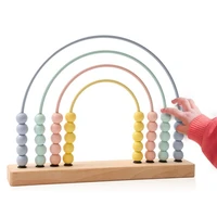 wooden abacus montessori toys for kid arithmetic calculation learning educational toy for boy girl wooden bead abacus accessori