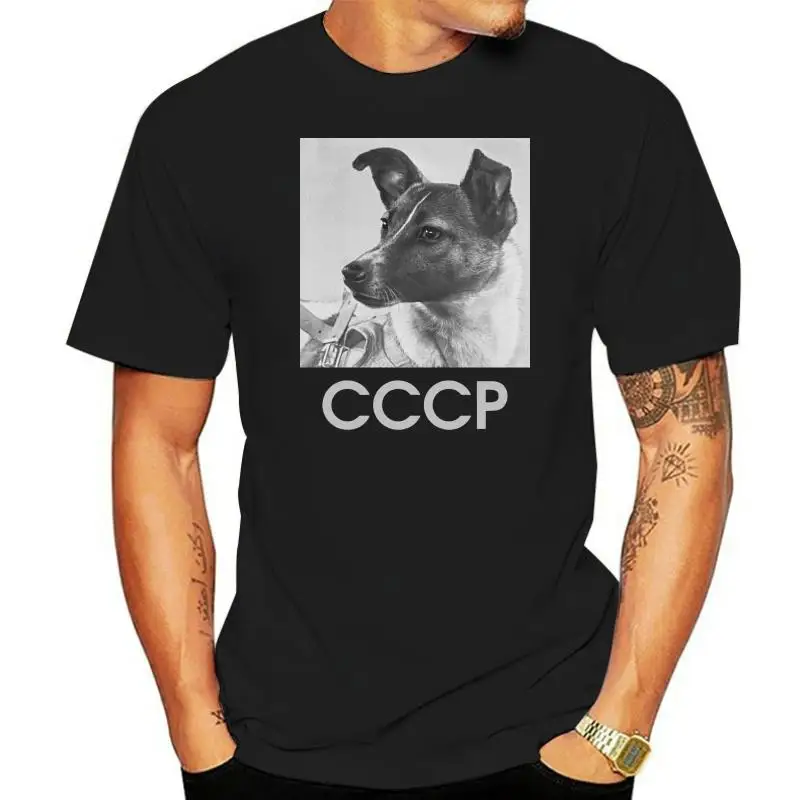 

Футболка Cccp, рубашка с надписью Laika Dog Laika, Русская рубашка, рубашка с надписью «космическая собака» Советского Союза, новая модная мужская фу...