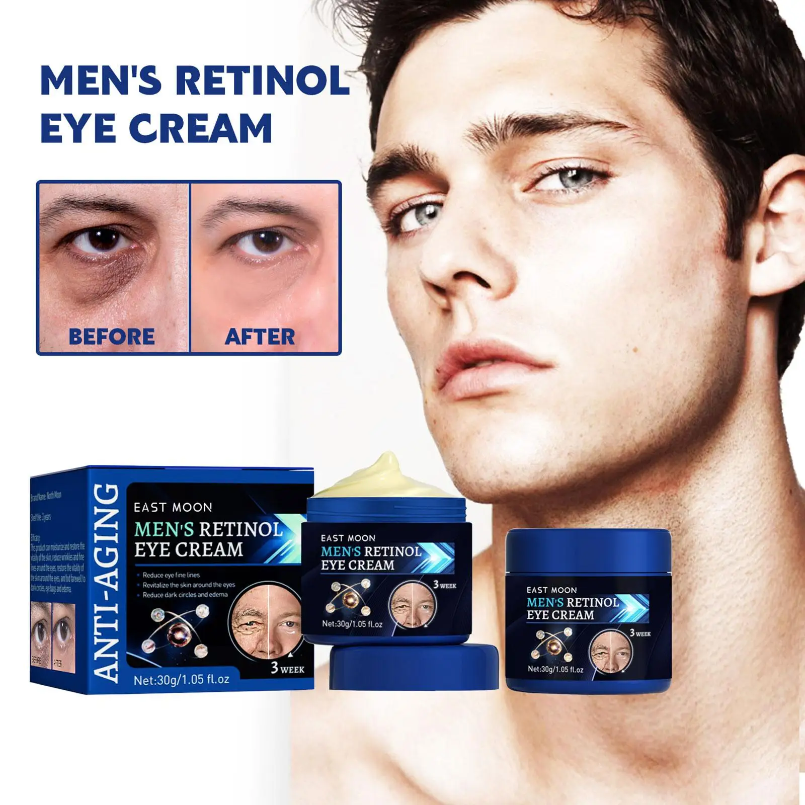 

Retinol Anti Wrinkle Face Cream For Men Collagen Anti Aging Firming Lifting Hyaluronic Acid Brightening Moisturizing Skin