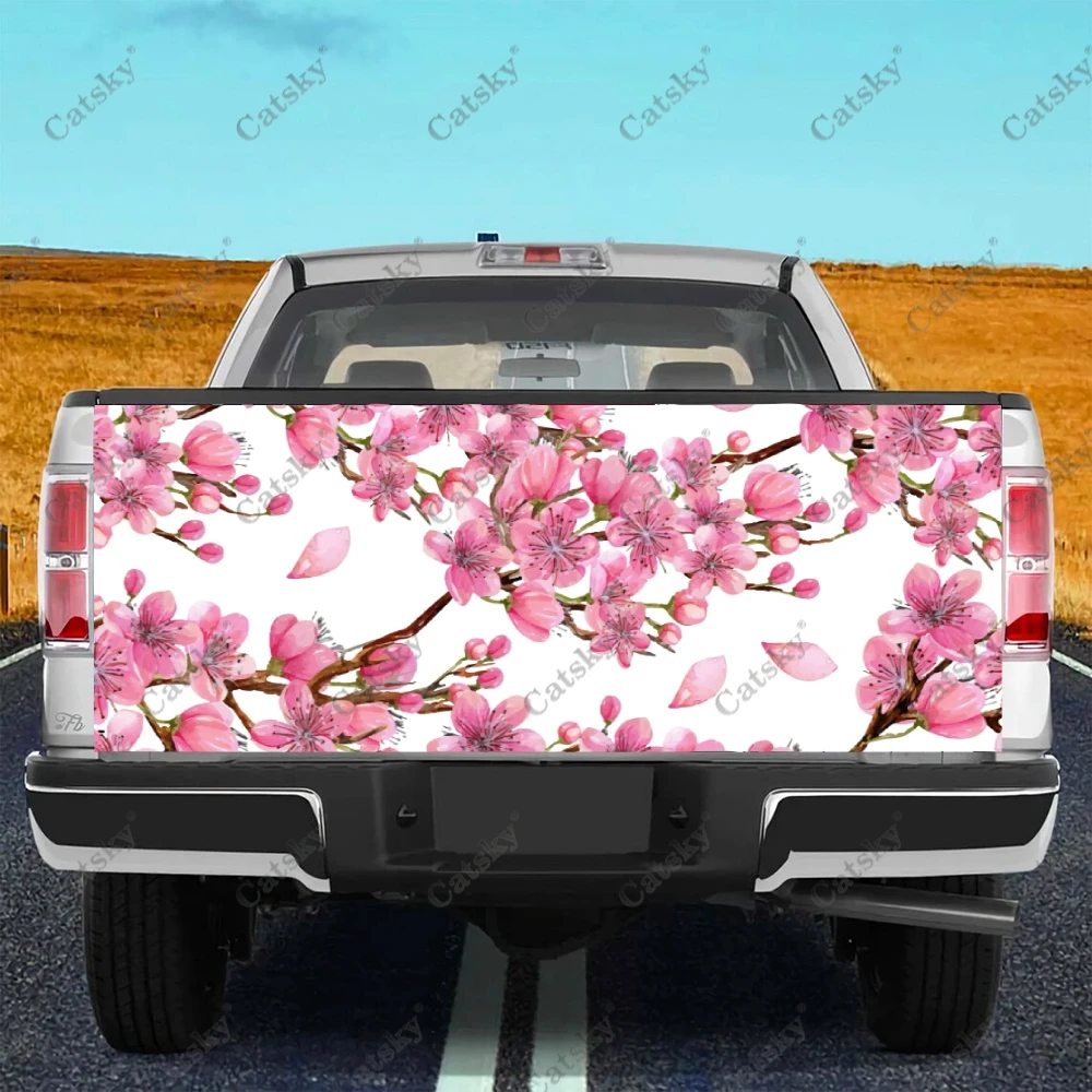 

Retro Purple Flowers Truck Decals Truck Tailgate Decal Sticker Wrap , Bumper Stickers Graphics for Car Trucks SUV