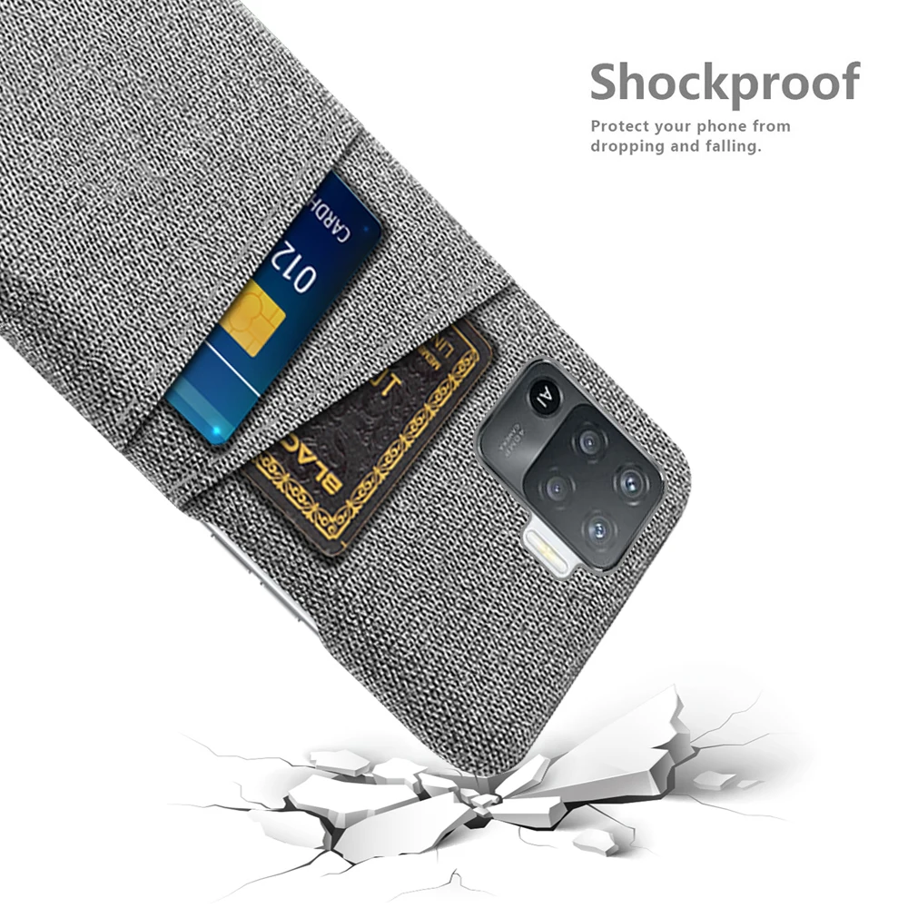 

Wallet Case Dual Card Fabric Cloth Luxury Business Cover for Oppo Reno5 Lite Reno 5lite Renault 5 Light Coque For Reno 5lite
