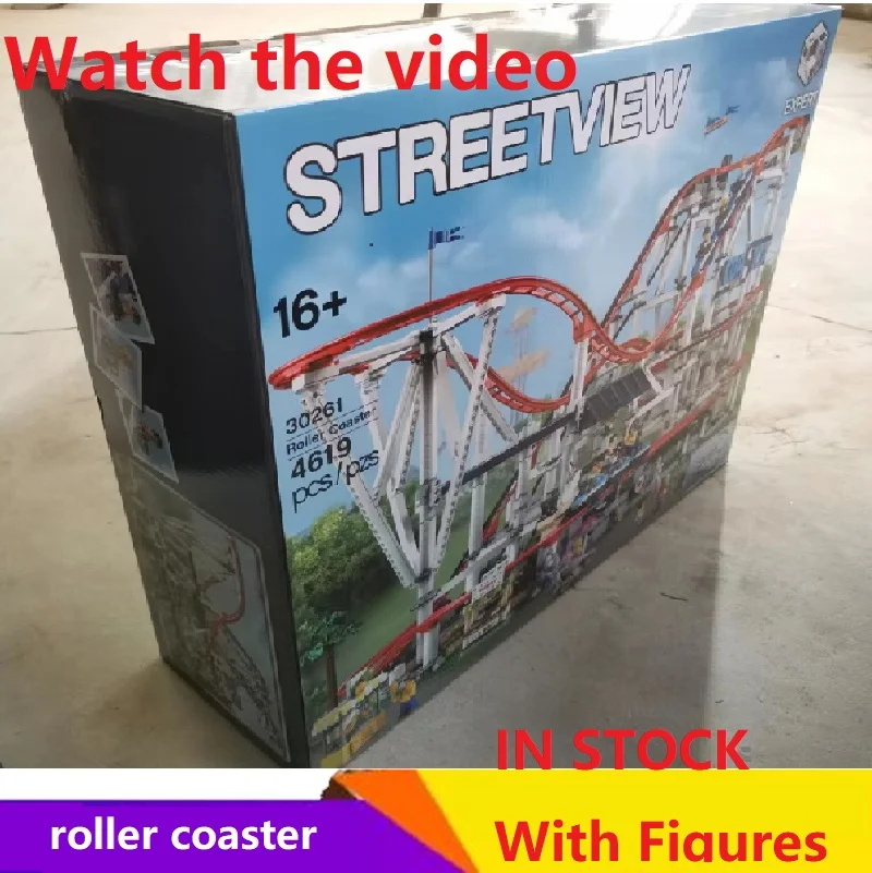 With Motor Set Big Roller Coaster 10303 10261 Model Fairground Building Blocks Bricks Toy Education Kid Christmas Gift