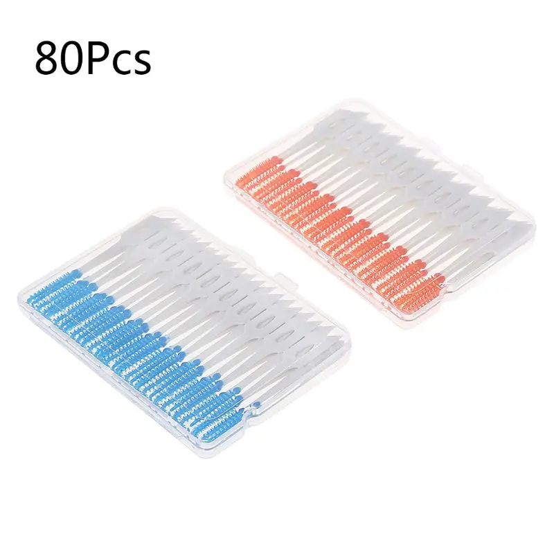 

80 Pcs Soft Massage Gums Gingival Interdental Brush Massage Toothpick Toothbrush Floss Dental Flosser Pick Tooth Clean Tool