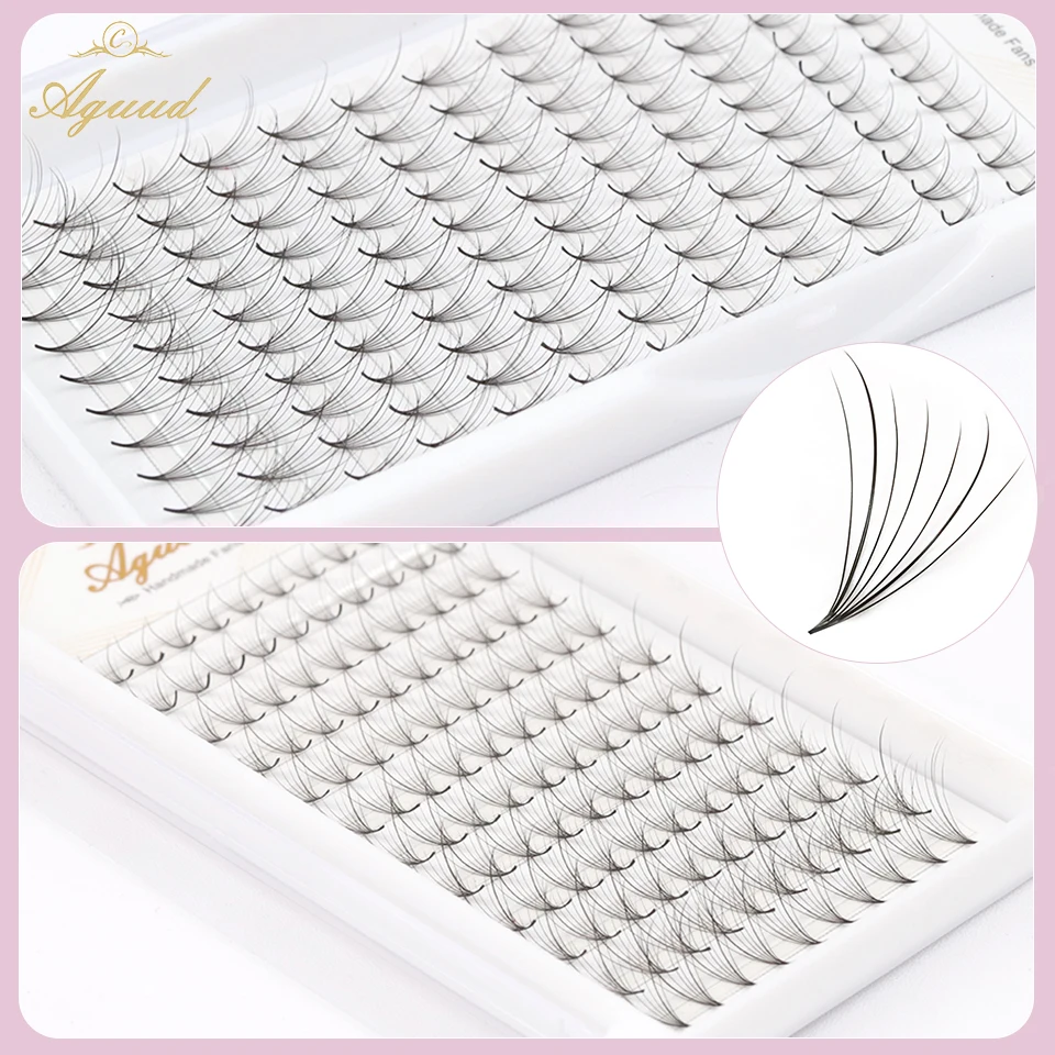 AGUUD V-образное наращивание ресниц 7D готовые тонкие вееры заостренная база