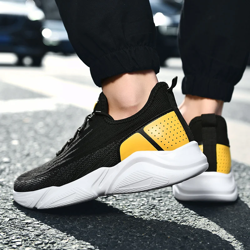 Mens Sneakers Casual Running Shoes Outdoor Trendy Flexible Jogging Footwear Mesh Breathable Male Sneakers